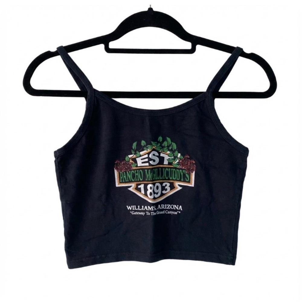 Vintage 90s Anvil Black Tank Top Pancho McGillicuddy's Williams Arizona Crop M